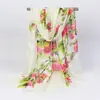 Novo lenço de seda georgette estampado feminino fino primavera e outono versátil pequeno lenço longo moda coreana lenço de presente