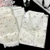 Pijama Negro de Alta Calidad Estilo Chanel para Mujer, Conjunto de Cárdigan Otoño/Invierno con Terciopelo Dorado Diamantado, Ropa de Casa de Lujo
