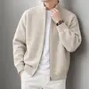 Cárdigan de punto con cremallera y cuello alto de lana para hombre 2026 Otoño/Invierno Nuevo Casual Engrosado Cálido Abrigo Suéter Hombre