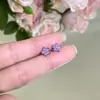 Flores Degradê~Brincos de Flores Pequenas Coloridos para Primavera e Verão para Mulheres 2025 Novos Brincos Duplos Populares Simples