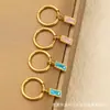 Colgante Cuadrado de Circonita de Moda Estilo Europeo y Americano Transfronterizo para Manualidades Pendientes de Clip para Oreja Vintage de Moda de Oro de 18 Quilates Venta al por Mayor