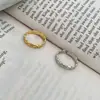 Anillo de Plata de Ley S925 con Patrón de Diamantes, Joyería Estilo Coreano para Mujer, Anillo Minimalista Abierto para Dedo Índice, Anillo de Diseño de Nicho