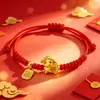 Pulsera de Hilo Rojo del Zodiaco del Año de la Oveja 2027 Hilo Tejido a Mano con Cuenta de la Suerte del Zodiaco de la Oveja para Hombres y Mujeres Regalo de Año Nuevo