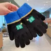 Guantes de Dedos Lindos para Niños Niñas Invierno Prueba de Frío Cálido Juego de Cinco Dedos Conjunto Completo de Dedos Tejido para Bebé Niños de Invierno