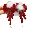 Horquilla Roja de Año Nuevo para Niñas con Lazo, Accesorio para el Cabello, Tocado Tradicional Chino de Año Nuevo, Pinza para el Cabello con Peluca de Estilo Chino para Niñas Hanfu