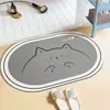 Tapete de Chão Simples de Diatomito com Letras Banheiro Absorção de Água Secagem Rápida Tapete para Pés Doméstico Antiderrapante Resistente ao Desgaste Resistente à Sujeira