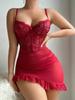 Amazon Comércio Exterior Transfronteiriço Estilo Novo Europeu e Americano Renda Lingerie Sexy com Alças Aro Transparente Camisola Erótica para Mulheres