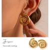INS Europeu e Americano simples espiral de aço titânio brincos moda feminina personalidade criativa ouro 18K brincos brincos de aço inoxidável