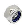 Tuerca hexagonal autoblocante de acero inoxidable 304, tuerca hexagonal autoblocante de nylon blanco DIN985
