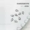 Arte de uñas blanco forma de diamante de fondo puntiagudo joya de diamante mariposa melocotón torcido huevo de paloma copo de nieve diamante de vidrio transparente broca de uñas