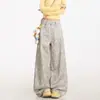 Jeans retro americanos con estampado de leopardo para mujer, nuevo estilo de verano, diseño único, versátiles, holgados, pantalones casuales de pierna recta