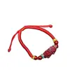 Pulsera de Cuerda Roja Pixiu Arena Púrpura de Alto Contenido Natural Cuerda de Mano de Cinabrio Benmingnian Tejido a Mano de Cinabrio Dao