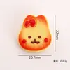 Dibujo Animado Oso Conejo Lindo Juguete de Comida en Miniatura Mini Rebanadas de Pan Artificial Pegamento de Crema Accesorios Hechos a Mano para Casa de Muñecas DIY