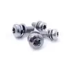 Pernos Dacromet de Acero Inoxidable 304, Pernos de Combinación de Tres Piezas con Cabeza Redonda Torx Interno, Pernos de Combinación de Tres Piezas con Cabeza de Lenteja Ranura Torx