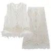 Nuevo Conjunto de Falda y Chaleco Bordado con Cuentas de Verano Estilo Chino Resistente Estilo Nacional Lujo de Gama Alta Femenino P0476