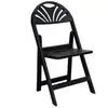 Silla plegable de resina blanca con respaldo en forma de abanico, personalizable, para restaurante, césped, boda, jardín, venta caliente transfronteriza, al por mayor