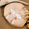 [Selección Premium] Pendientes de Perlas con Forma de Gota de Aceite de Jade Imitación Estilo Chino Nuevo Pendientes Retro con Borlas de Gota de Agua Accesorios Simples Hanfu para Mujeres