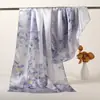 Lenço Estampado de Seda 12mm para Mulheres Primavera Verão Lenço Quadrado de Seda de Amora Estilo Chinês Lenço Versátil Toque de Luxo Leve Lenço Longo
