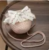 Sombrero de Paja de Dibujos Animados Lindo con Lazo para Niñas, Protección Solar, Protección UV, Combinación Padre-Hijo