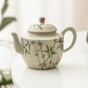Tetera Pequeña de Bambú Verde Esmeralda para Uso Doméstico, Juego de Té Kung Fu Estilo Chino para una Persona, Tetera Individual de Cerámica, Nuevo Modelo 2026