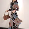 Vestido de Otoño 2022 Estilo Coreano Estilo Diosa Elegante Lazo Cintura Ceñida Un Botón Falda Amplia Vestido Camisa Vestido Largo