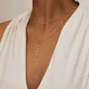 Collar de Cadena en Y de Moda Transfronterizo Cadena de Labios Cadena en Capas Cadena Colgante Joyería de Cadena Simple y Única para Fiestas de Mujeres
