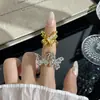 Anillo de Plata de Ley S925 Mariposa Hueca Circonita para Mujer Abierto Ajustable Nicho Pequeño Exquisito Lujo Ligero Versátil Anillo para Dedo Índice Nueva Joyería de Mano