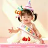 Diadema Sombrero de Cumpleaños Cinta para Fiesta para Niñas Pequeñas y Niños, Cinta Ceremonial con Ambiente Festivo, Accesorios para Fotos, Palitos Retorcidos Hechos a Mano