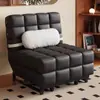 Cama Sofá Dobrável Retro Cor Creme Uso Duplo Sala de Estar Multifuncional Preguiçoso Sofá Cama Duplo Tudo-em-Um