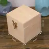 Caja de Almacenamiento Cuadrada con Cerradura de Madera Maciza para Joyería, Escritorio, Madera de Paulownia Quemada Vintage, Caja de Regalo Grabada, Estudio