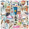 50 Pegatinas de Graffiti con Temática de Viajes para Decorar Fundas de Teléfono Móvil DIY, Notas de Equipaje, Pegatinas Creativas Impermeables para Regalo