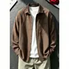 Camisa de Manga Larga para Hombre Estilo Old Money Otoño 2026, Imitación Lino, Color Sólido, Delgada, Transpirable, Camisa Exterior Casual para Hombre