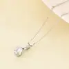 Diseño clásico de engaste de puntas collar de cuello elegante para mujer al por mayor para el uso diario cadena de clavícula de un solo diamante simple de acero inoxidable