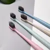 Cepillo de Dientes de Bambú Carbón Macaron para Bebés, Limpieza Manual Nano de Silicona Creativa, Venta al por Mayor Tienda de Dos Yuanes, Protección de Encías, Desechable