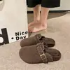 Pantuflas de Lana Fieltro Retro Cubiertas para la Cabeza Mujer 2026 Otoño/Invierno Nuevo Estilo para Exteriores Slip-On Tejidas de Alta Calidad Pantuflas Birkenstock