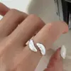 Anillo texturizado de plata de ley S925 para mujer, diseño abierto ajustable, estilo de nicho de alta gama, anillo versátil de lujo ligero para el dedo índice, nuevo