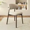 Silla de Comedor de Madera Maciza Hogar Nórdico Moderno Simple Respaldo Acolchado Taburete de Mesa de Comedor Restaurante Lujo Ligero Tela Silla de Mesa de Comedor