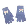 Guantes de felpa para dedos, cálidos, forrados de vellón, con pantalla táctil y lazo de punto, para mujer, de invierno, de cinco dedos.