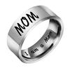 Anillo europeo y americano de acero inoxidable transfronterizo con grabado interno de números y letras, festival para enviar a familiares y parientes, anillo de regalo en stock