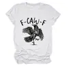 Amazon Ebay Sitio Independiente de Moda Única para Mujer F Caw F Cuello Redondo Manga Corta Camiseta Transfronteriza