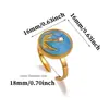 Anillo de Acero Inoxidable Estilo INS Hoja Geométrica Flor Hueca Mariposa Chapado en Oro de 18K Anillo de Línea Simple Joyería