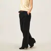 Pantalones ajustados con pliegue de rinoceronte 3D, textura elegante y nítida, pantalones casuales de pierna recta a la cintura baja