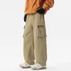 Calça Assaulto Nasa Marca Tendência Primavera e Outono 2025 Nova Tendência Solta Roupa de Trabalho Impermeável Zíper Lateral Calça Casual para Homens