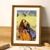 Porta-retrato retrô moldura vazia montagem moldura de foto imitação de madeira pendurar na parede 4k8k aquarela esboço infantil pintura a óleo quebra-cabeça papel a3a4