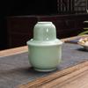 Juego de vino de cerámica para el hogar, calentador de vino amarillo cálido, copa de vino blanco china antigua, olla de vino caliente, medio jin dos Liang