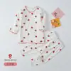 Conjunto de Pijama de Primavera y Otoño para Niñas, Pijama Coreano con Volantes Florales para Bebés y Niños, Ropa de Dormir de Otoño para Niñas