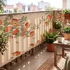 Nueva cortina de privacidad para balcón estilo chino de gato y caqui, cortina de privacidad para villa, cortina cortavientos para barandilla de terraza, cortina de tela bloqueadora de lluvia anti-miradas indiscretas