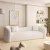 Sofá estilo creme nórdico para salas pequenas, sofá curvo de luxo leve, sofá de formato especial para salões de beleza, estilo wabi-sabi popular