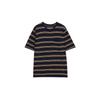 Pessoa Preguiçosa Fashion! Camiseta Tricô Relaxada de Manga Curta com Listras e Bolso em Tencel Triacetato Macio e Fresco