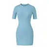 Vestido Redondo de Manga Media Estilo Puro Deseo 2025 Nuevo de Primavera Color Sólido Simple Ajustado Bodycon Corto Chica Atrevida para Mujer